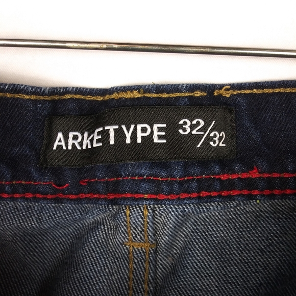 Arketype Jeans Mens 32 x 32 Blue Ripped Distressed Hip Hop Blue Denim - Picture 5 of 8